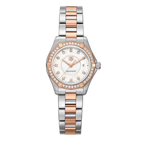 TAG Heuer Aquaracer 300M Quartz 27 Stainless Steel / Rose Gold / Diamond / Silver / Bracelet